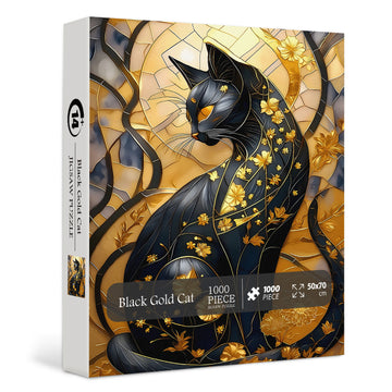 Puzzle Gatto Nero Oro 1000 Pezzi
